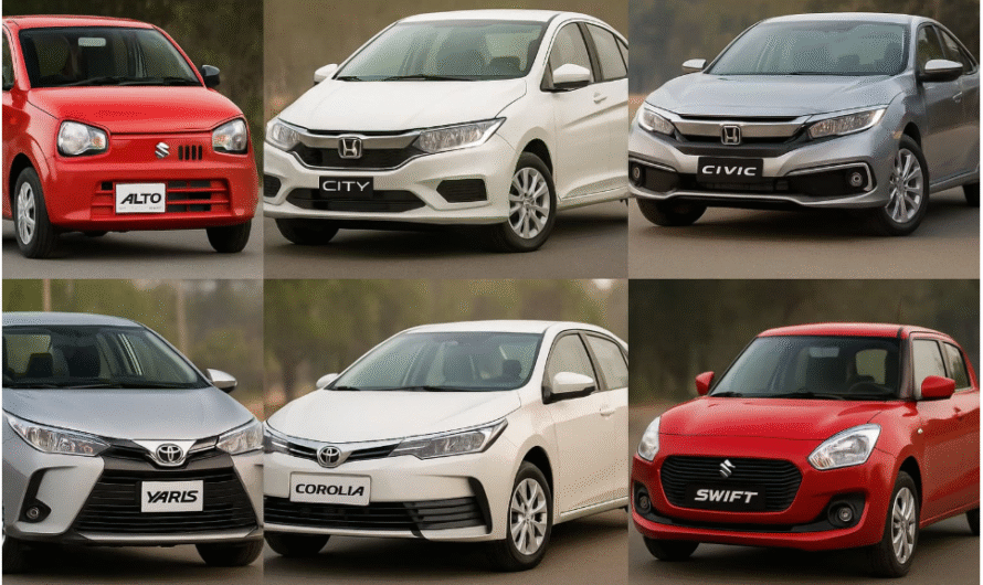 Top six selling cars in Pakistan for Year 2024-25